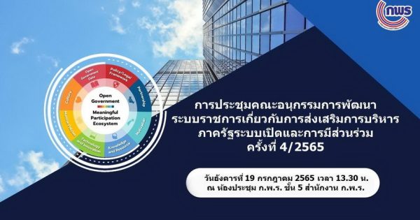 การประชุม อ.ก.พ.ร. เกี่ยวกับการบริหารภาครัฐระบบเปิดและการมีส่วนร่วม ครั้งที่ 4/2565
